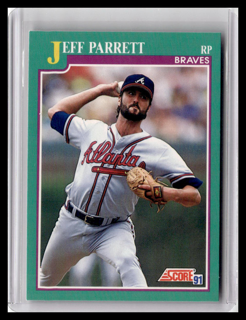 1991 Score Jeff Parrett Teal Border #565
