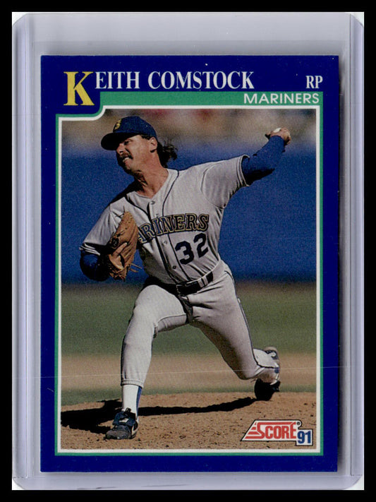 1991 Score Keith Comstock Blue Border #502