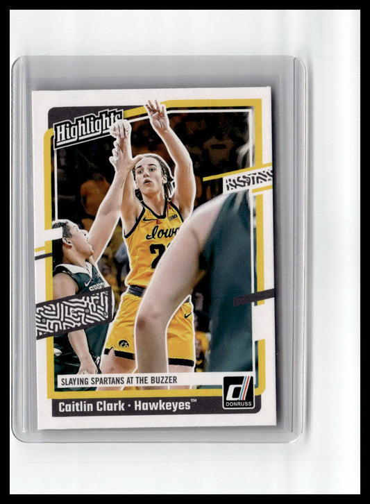 Basketball trading card featuring a player in a yellow jersey with a black border