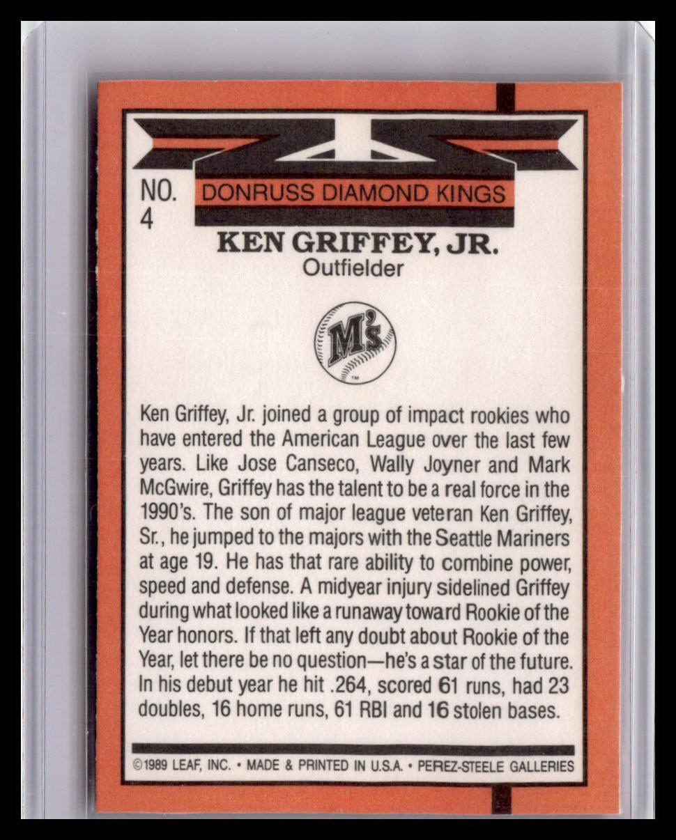 1989 Donruss Ken Griffey Jr. Diamond Kings #4
