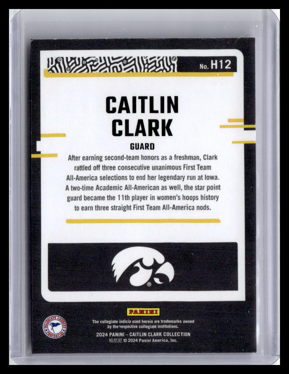2024 Donruss Caitlin Clark Collection - Caitlin Clark Highlights #H12