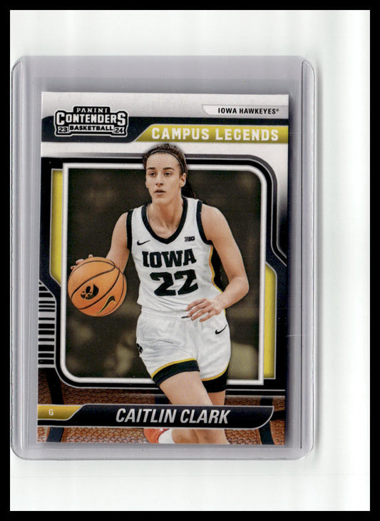 Basketball trading card of Caitlin Clark with Iowa Hawkeyes branding