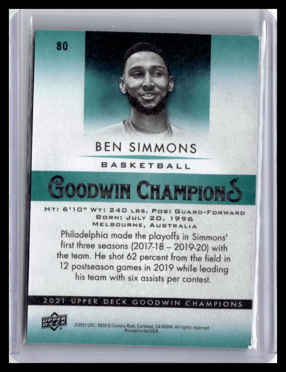 2021 Goodwin Champions Ben Simmons #80