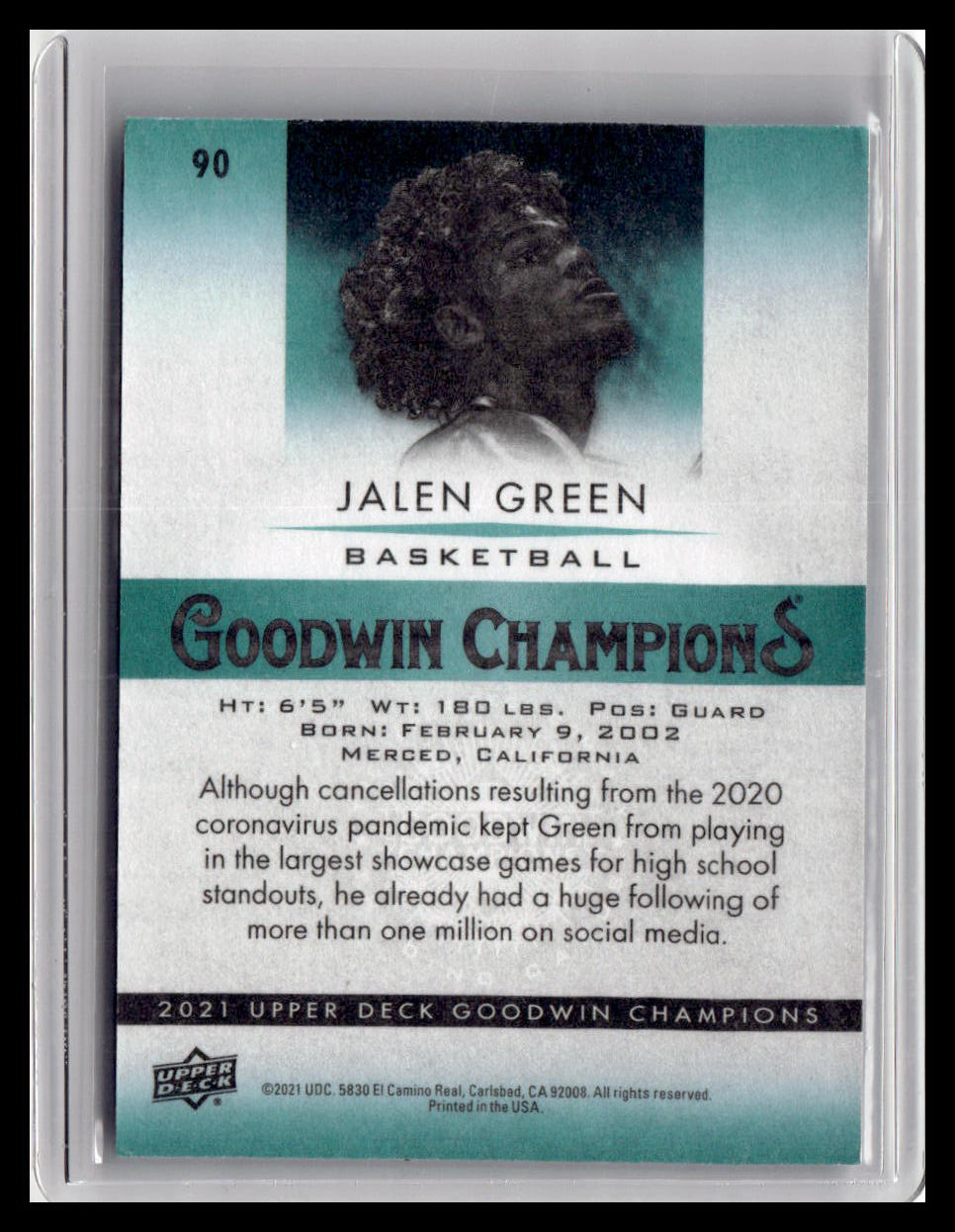 2021 Goodwin Champions Jalen Green #90