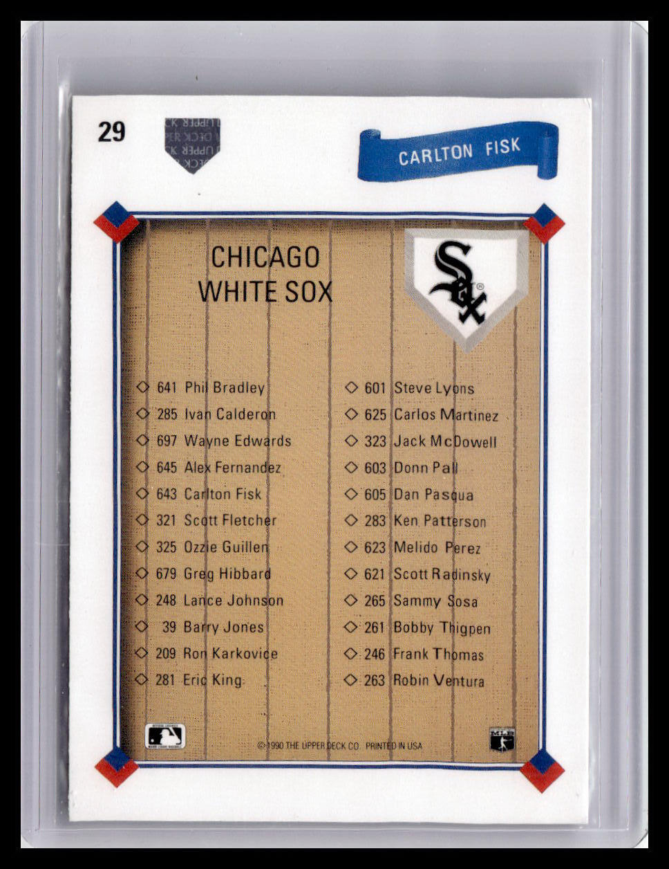 1991 Upper Deck Carlton Fisk Collectors Choice #29