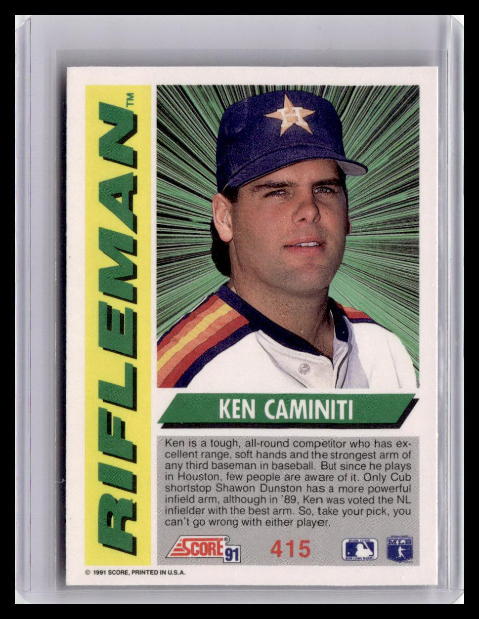 1991 Score  Ken Caminiti Rifleman #415