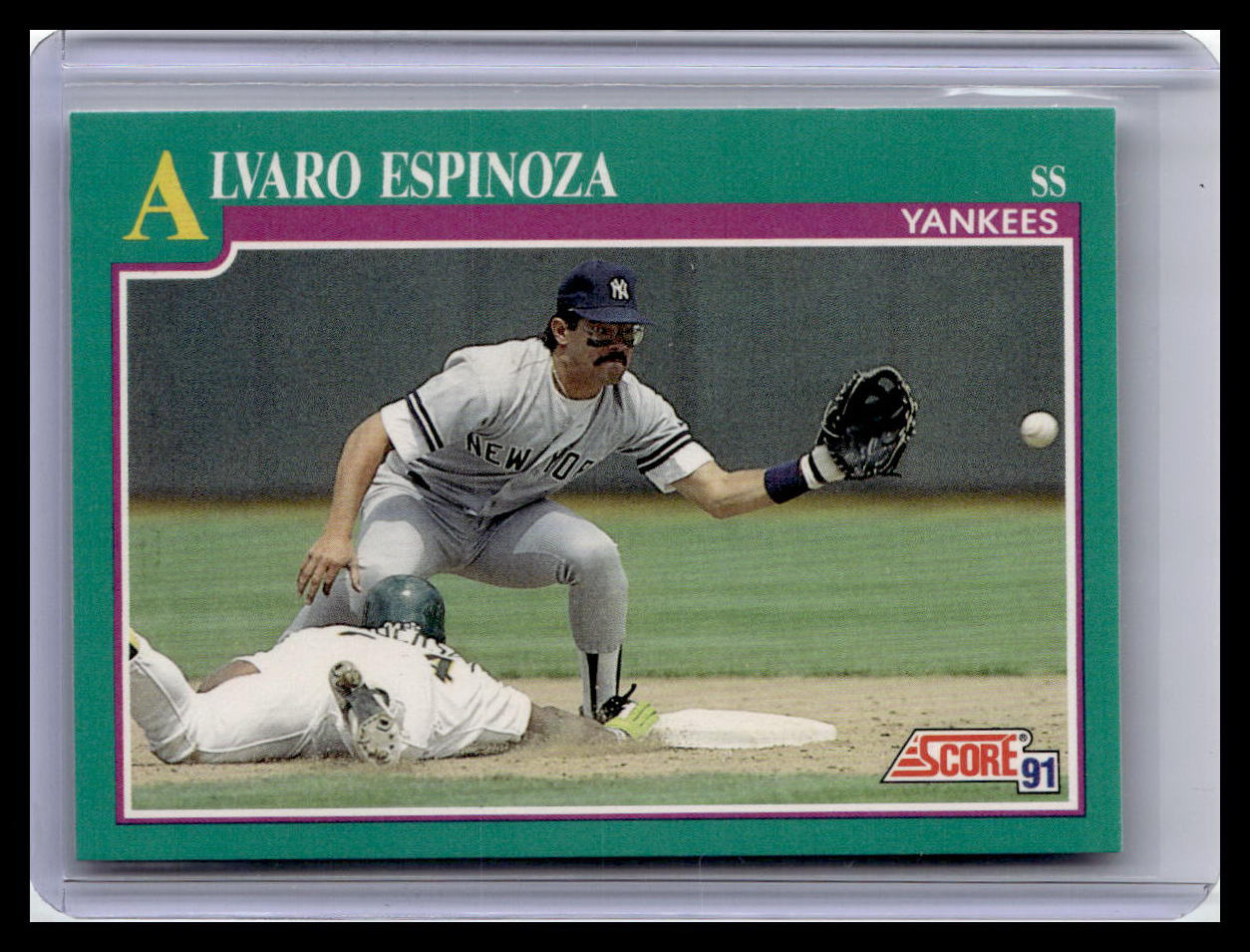 1991 Score Alvaro Espinoza Teal Border #127