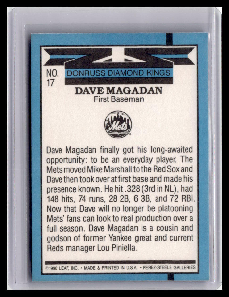 1991 Donruss Dave Magadan Diamond Kings #17
