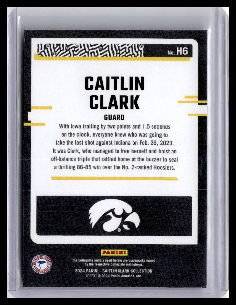 2024 Donruss Caitlin Clark Collection - Caitlin Clark Highlights #H6