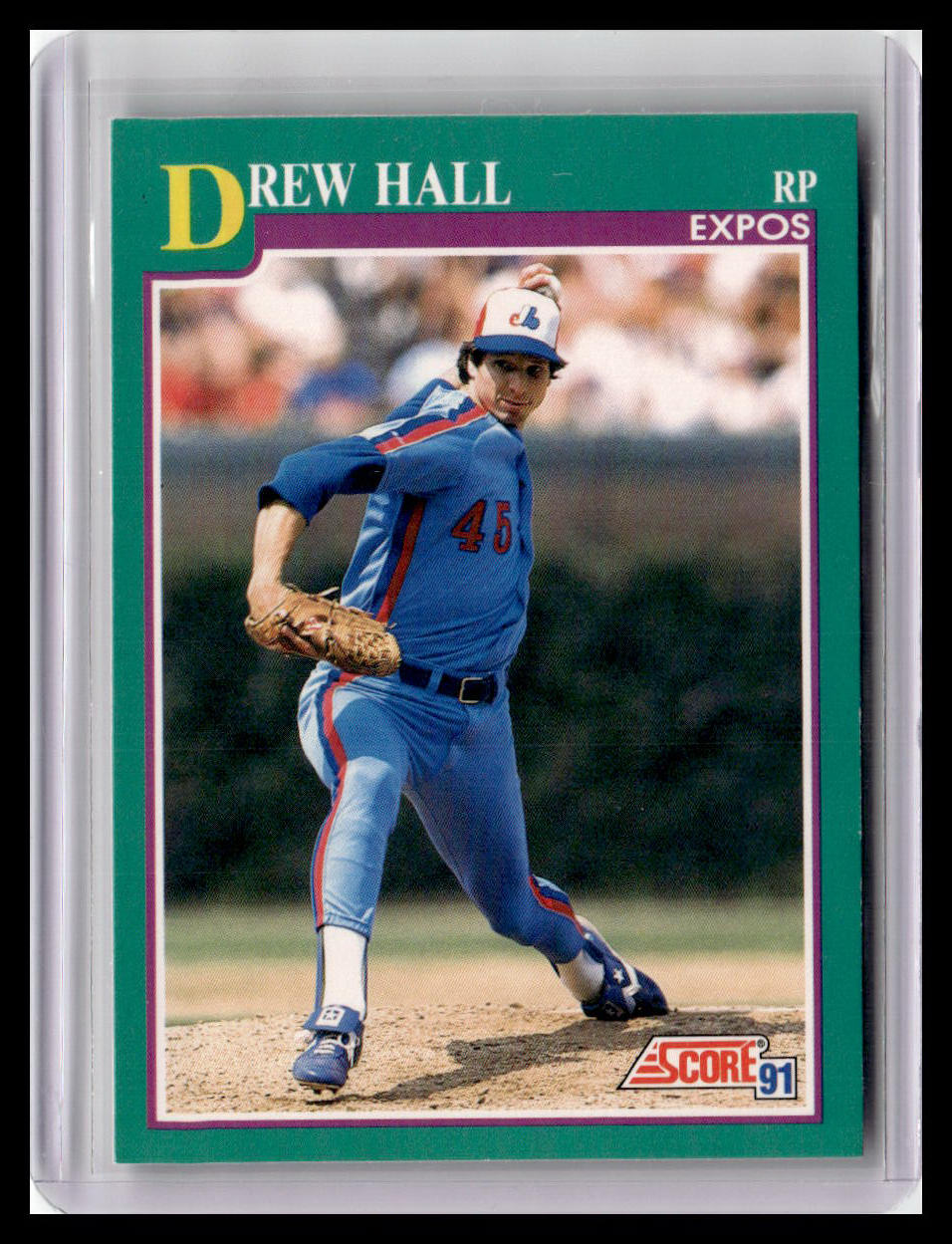 1991 Score Drew Hall Teal Border #581