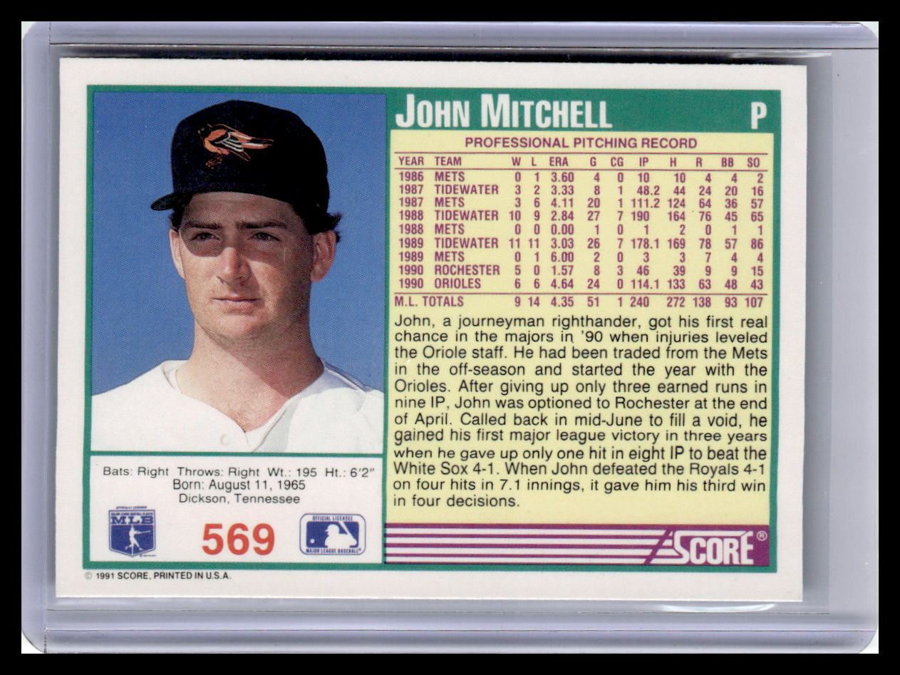 1991 Score John Michell Teal Border #569