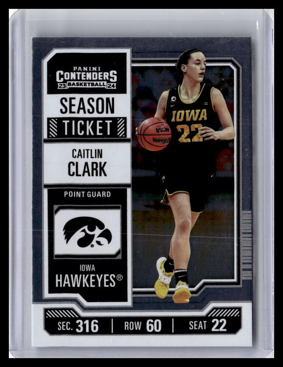 2024 Panini Contenders Caitlin Clark Collection - Caitlin Clark Season Ticket Silver Foil #CC1