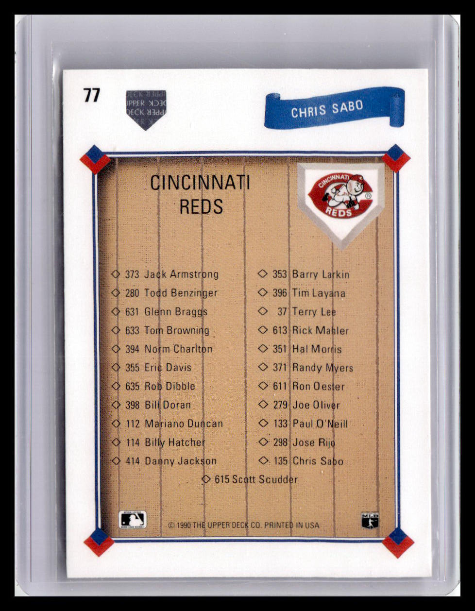 1991 Upper Deck Chris Sabo Collectors Choice #77