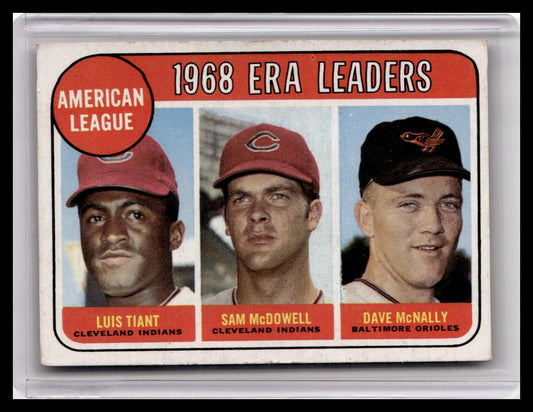 1969 Topps American League 1968 ERA Leaders Tiant/McDowell/McNally #7