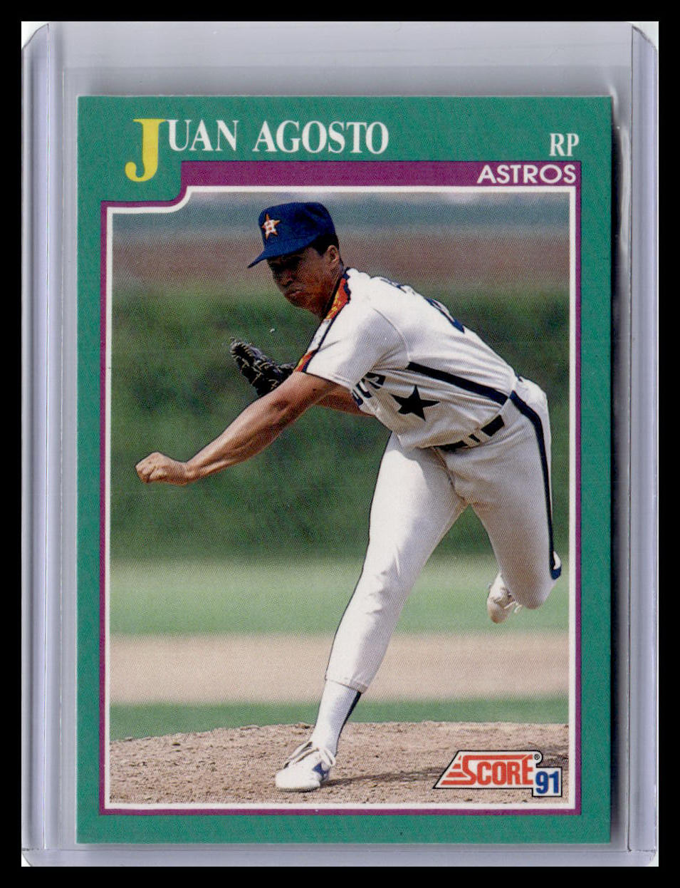 1991 Score Juan AgostoTeal Border #591
