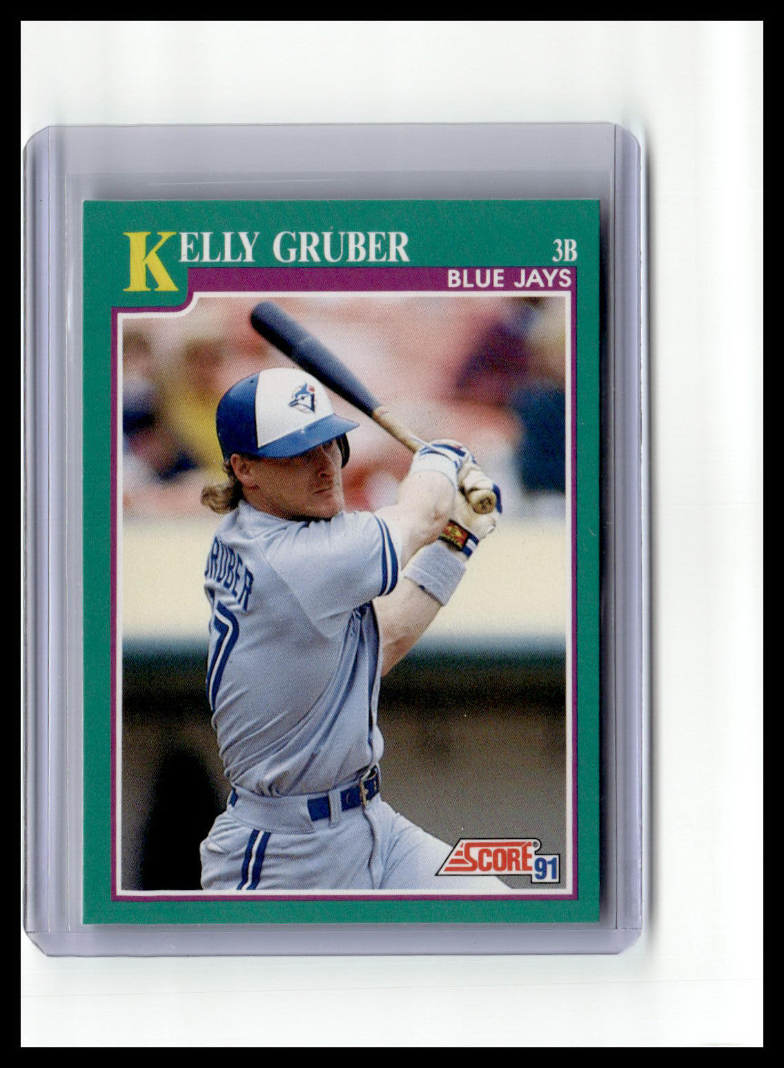 1991 Score Kelly Gruber Teal Border #595