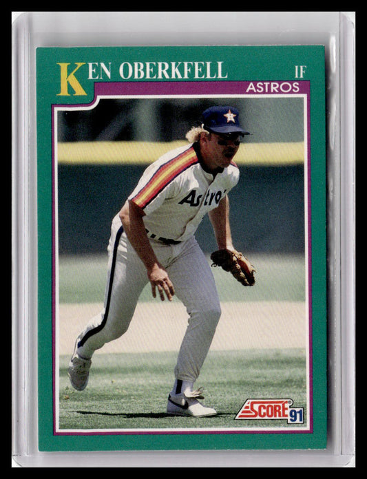 1991 Score Ken Oberkfell Teal Border #214