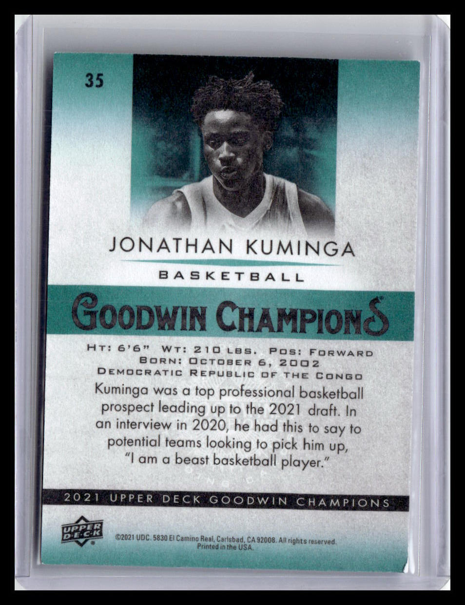 2021 Goodwin Champions Jonathan Kuminga #35