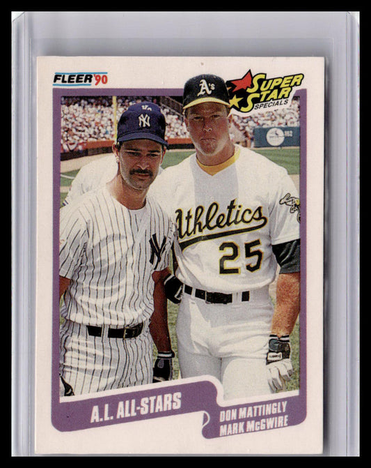 Baseball trading card featuring two players from AL All-Stars with 'Fleer 90 Super Star Special' branding.