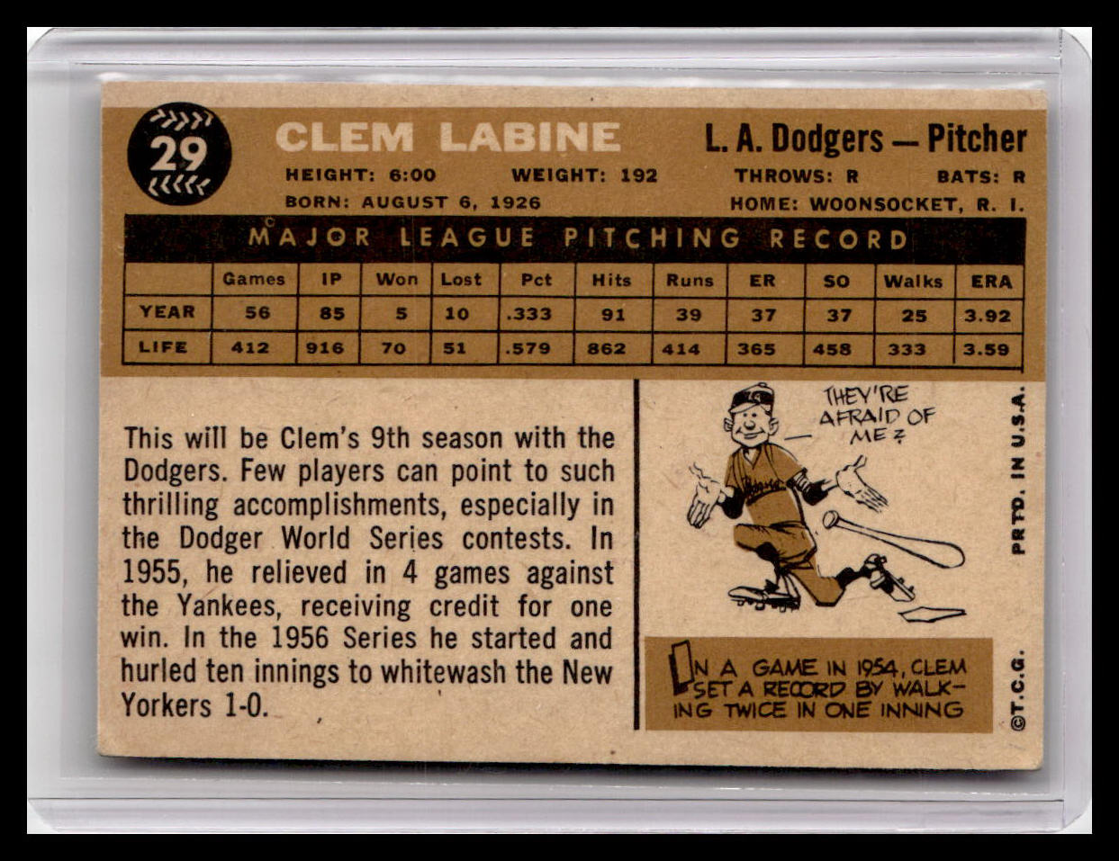 1960 Topps Clem Labine #29