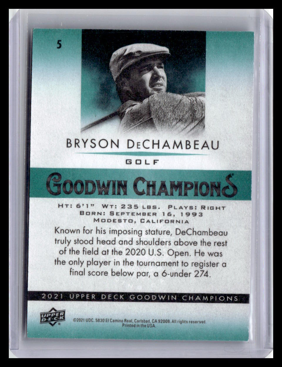 2021 Goodwin Champions Bryson DeChambeau #5