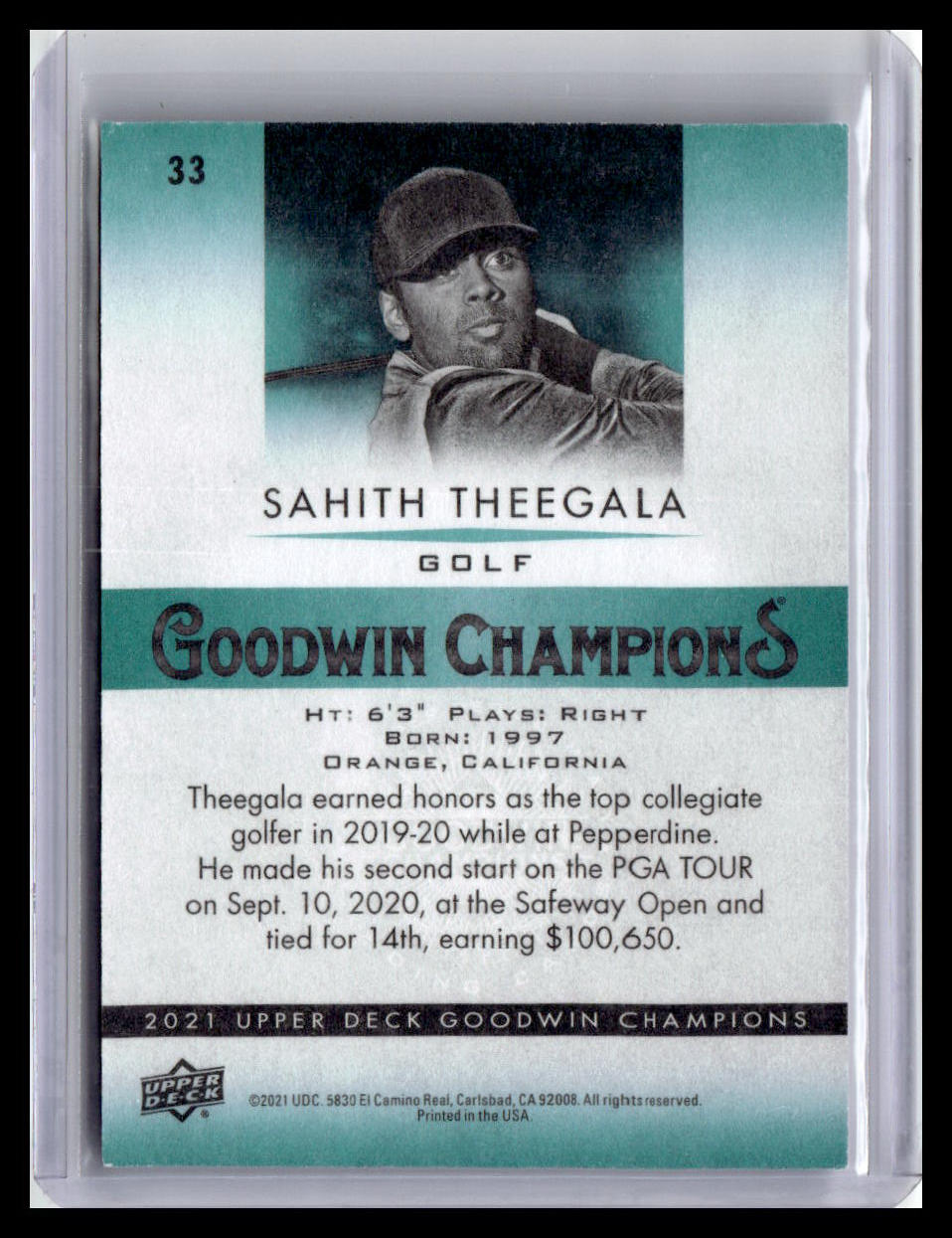 2021 Goodwin Champions Sahith Theegala #33