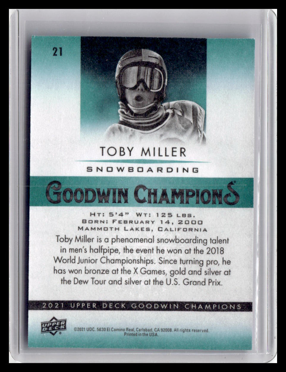 2021 Goodwin Champions Toby Miller #21