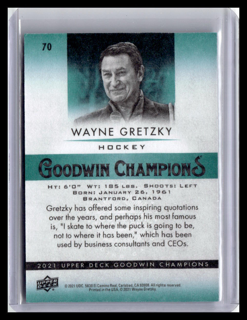 2021 Goodwin Champions Wayne Gretzky #70