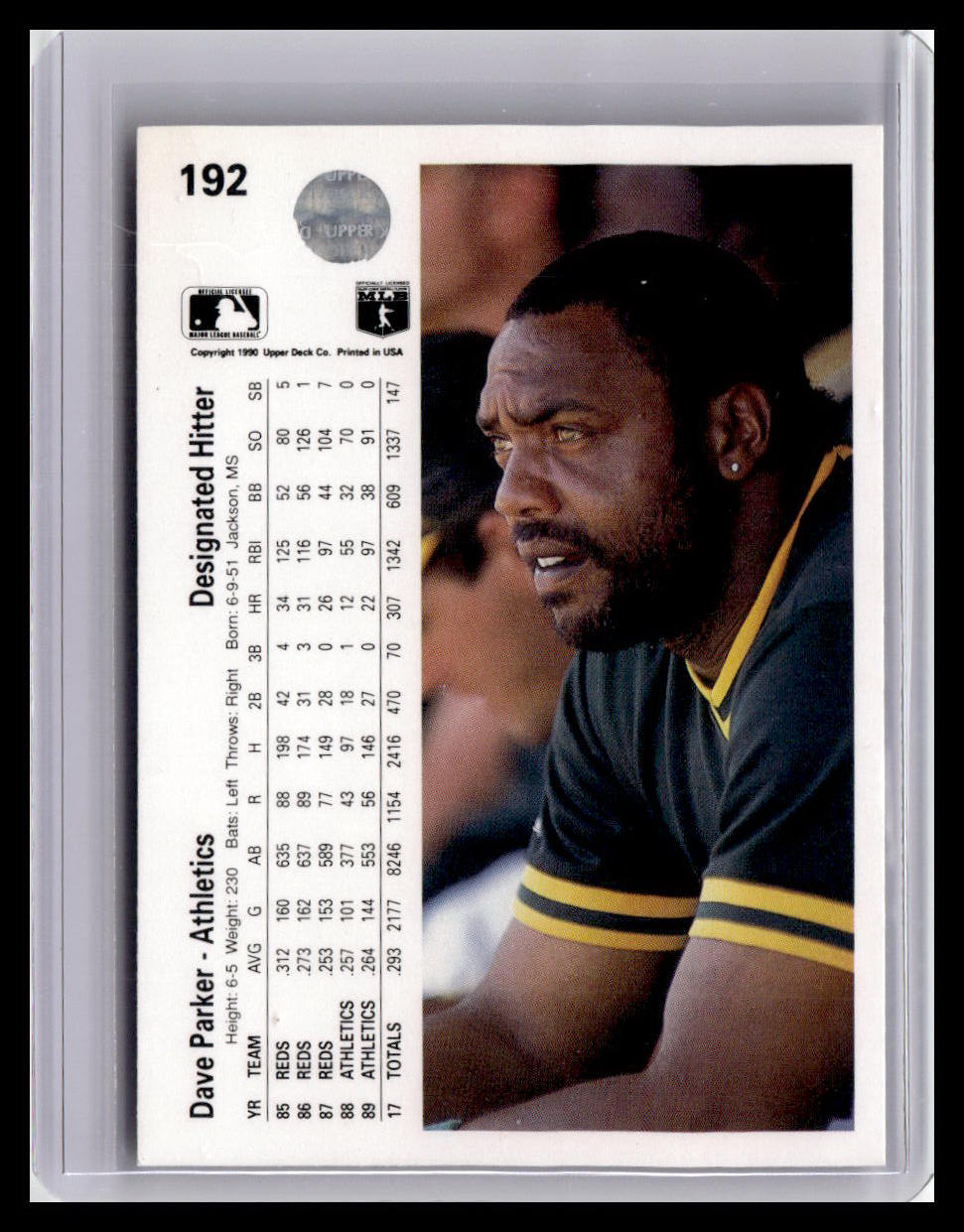 1990 Upper Deck Dave Parker #192