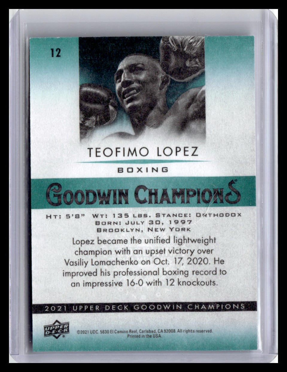 2021 Goodwin Champions Teofimo Lopez #12