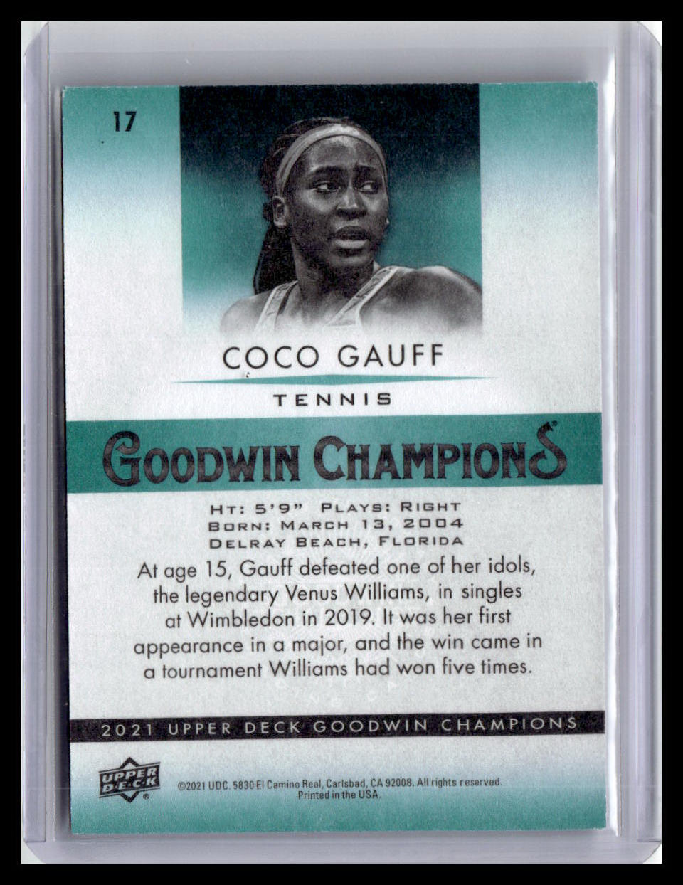 2021 Goodwin Champions Coco Gauff #17