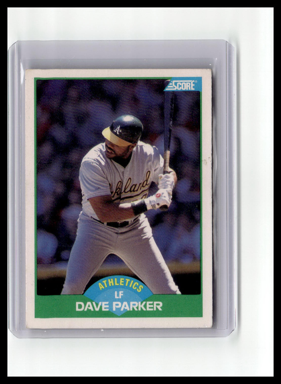 Baseball trading card of Dave Parker in a protective case