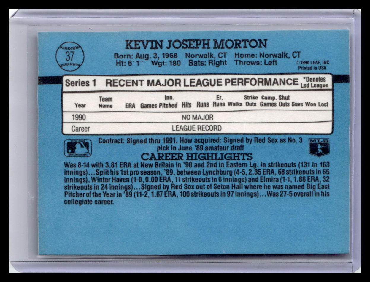 1991 Donruss Kevin Morton Rated Rookie #37