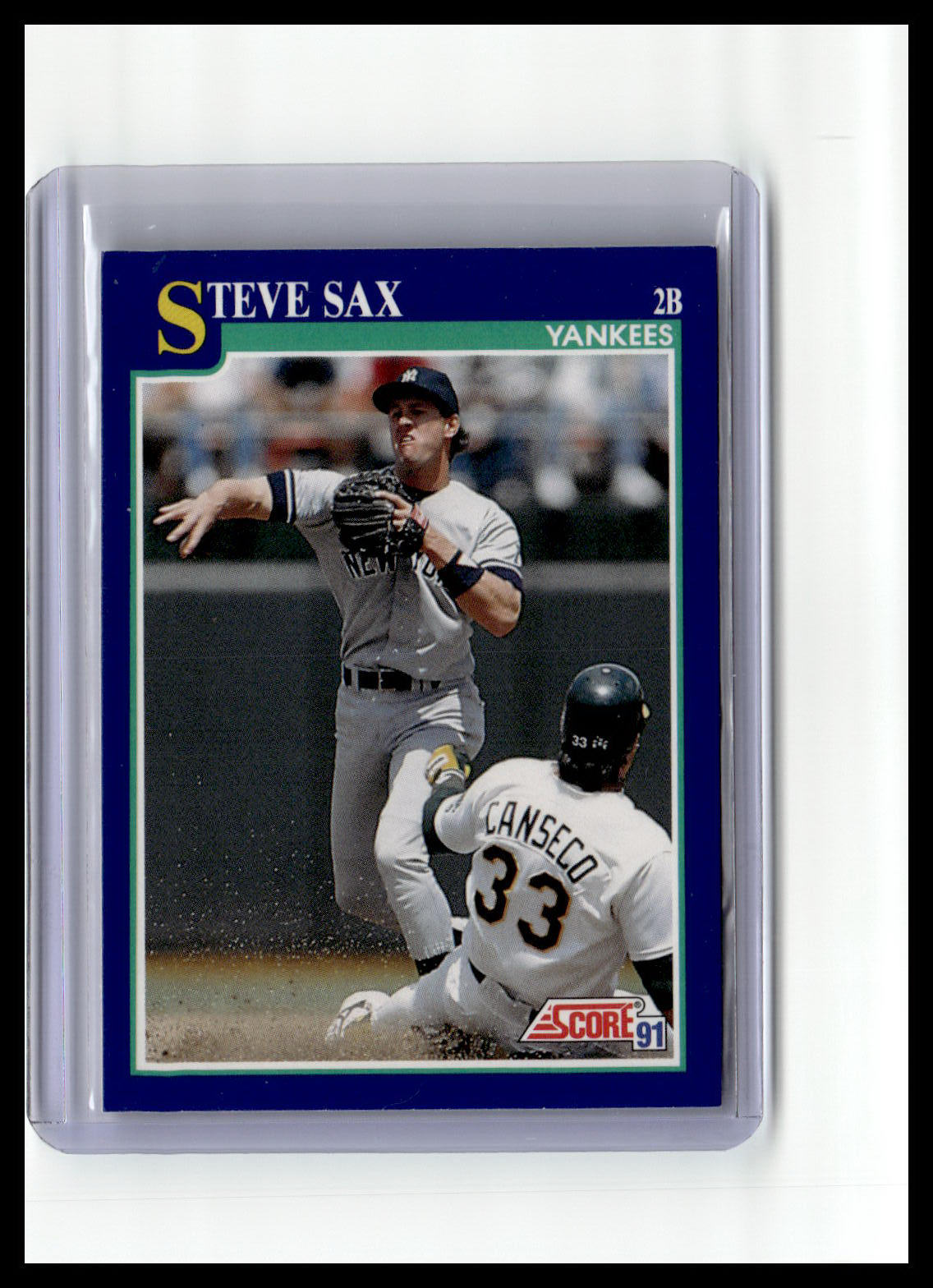 1991 Score Steve Sax Blue Border #32