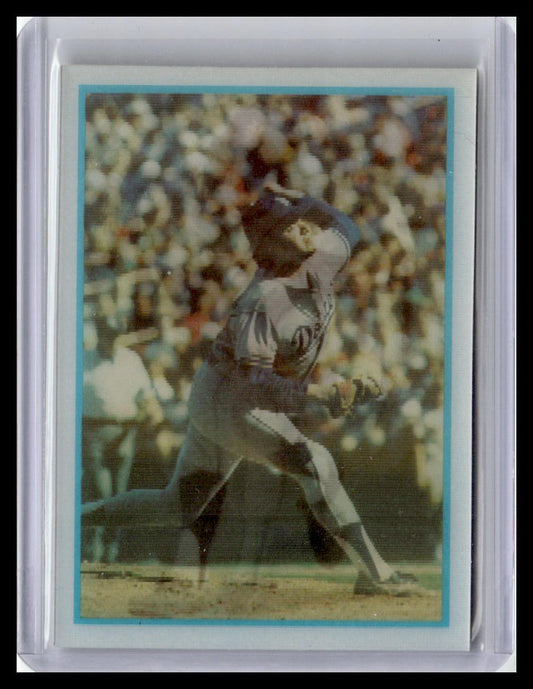 Baseball trading card of a player in action with a crowd in the background