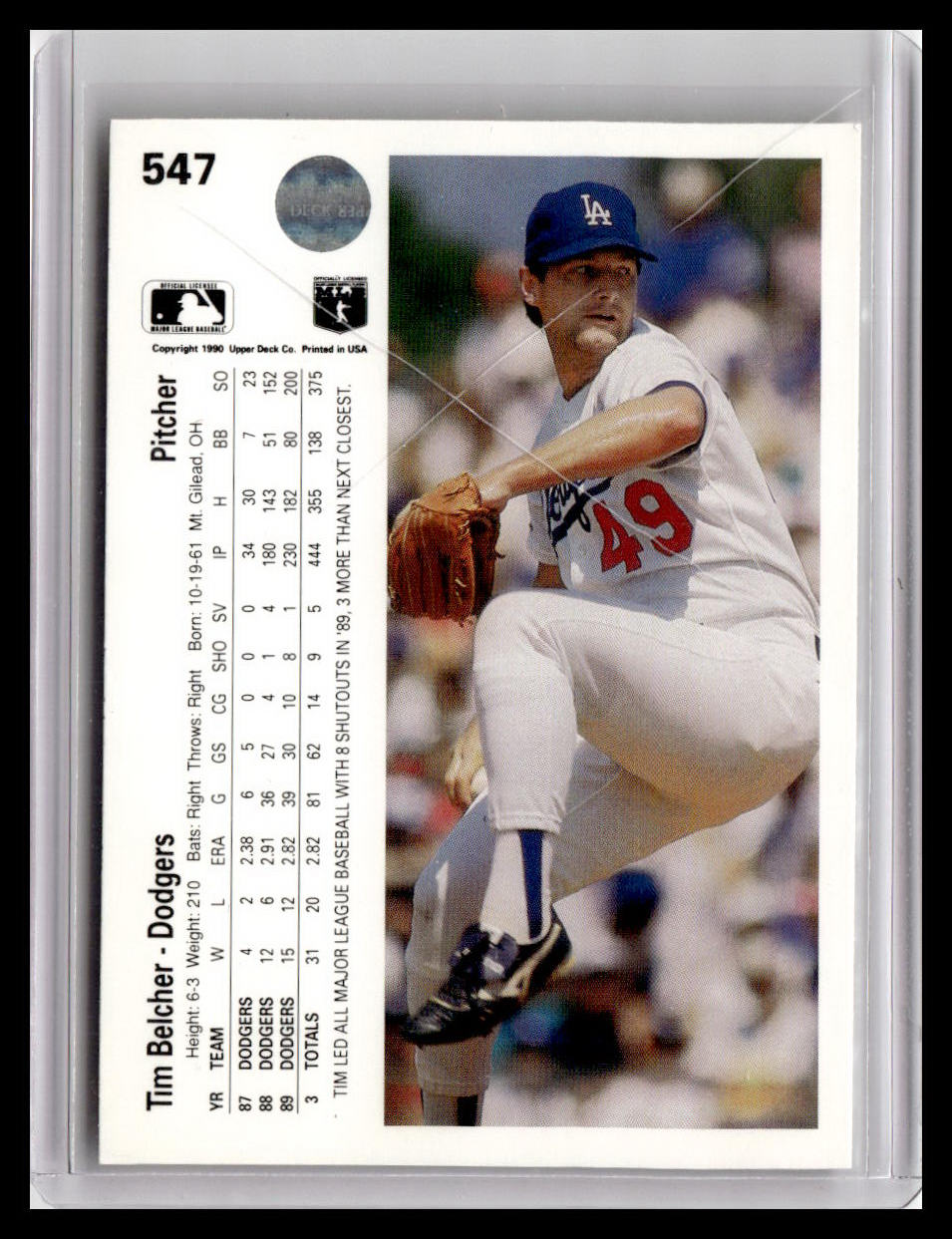 1990 Upper Deck Tim Belcher #547