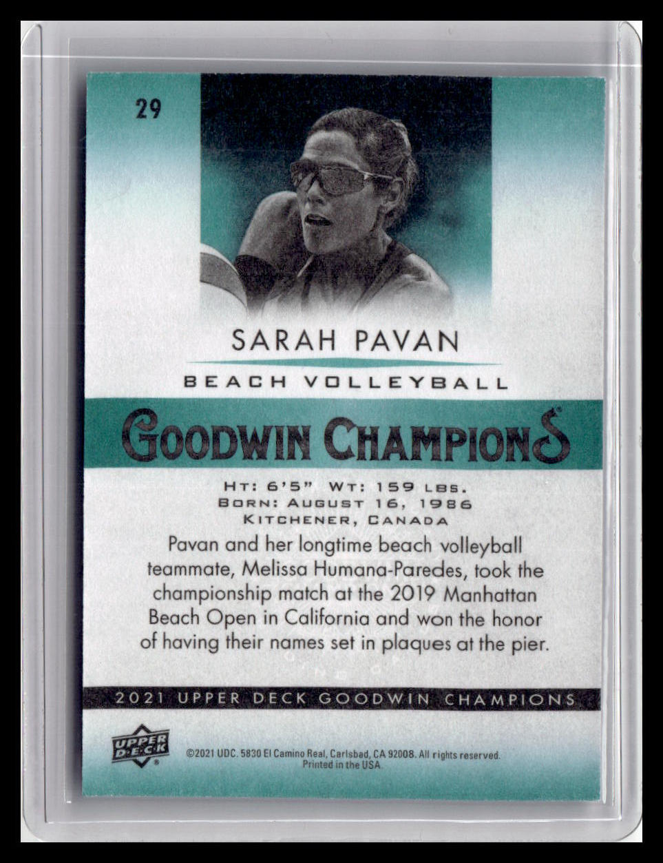 2021 Goodwin Champions Sarah Pavan #29