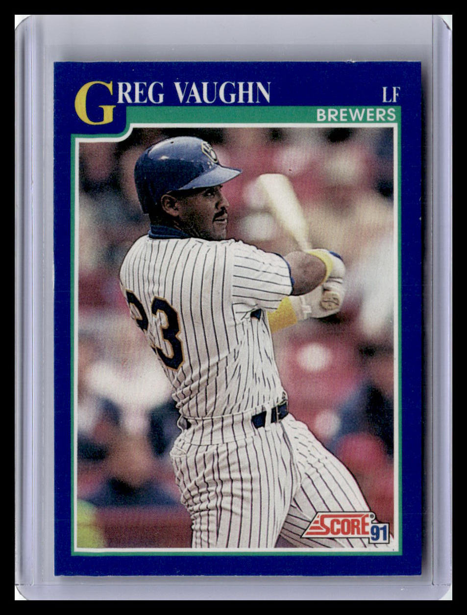 1991 Score Greg Vaughn Blue Border #528