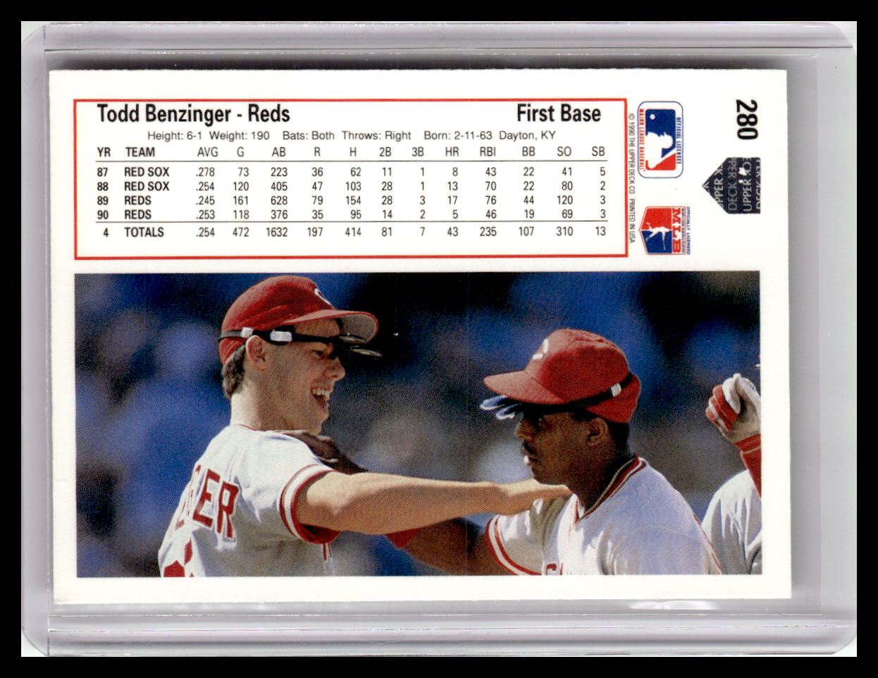 1991 Upper Deck Todd Benzinger #280