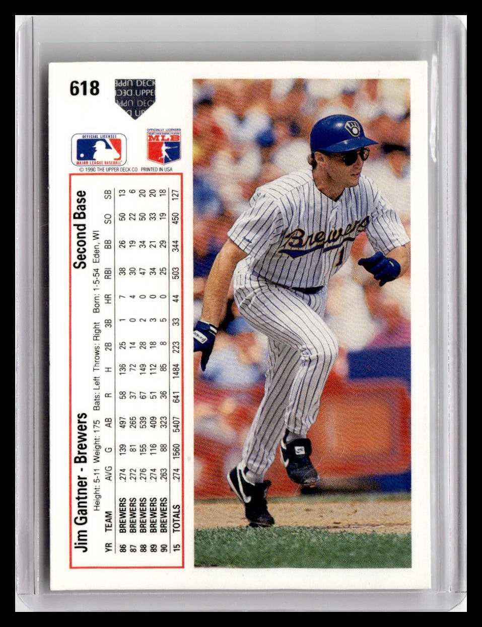 1991 Upper Deck Jim Gantner #618