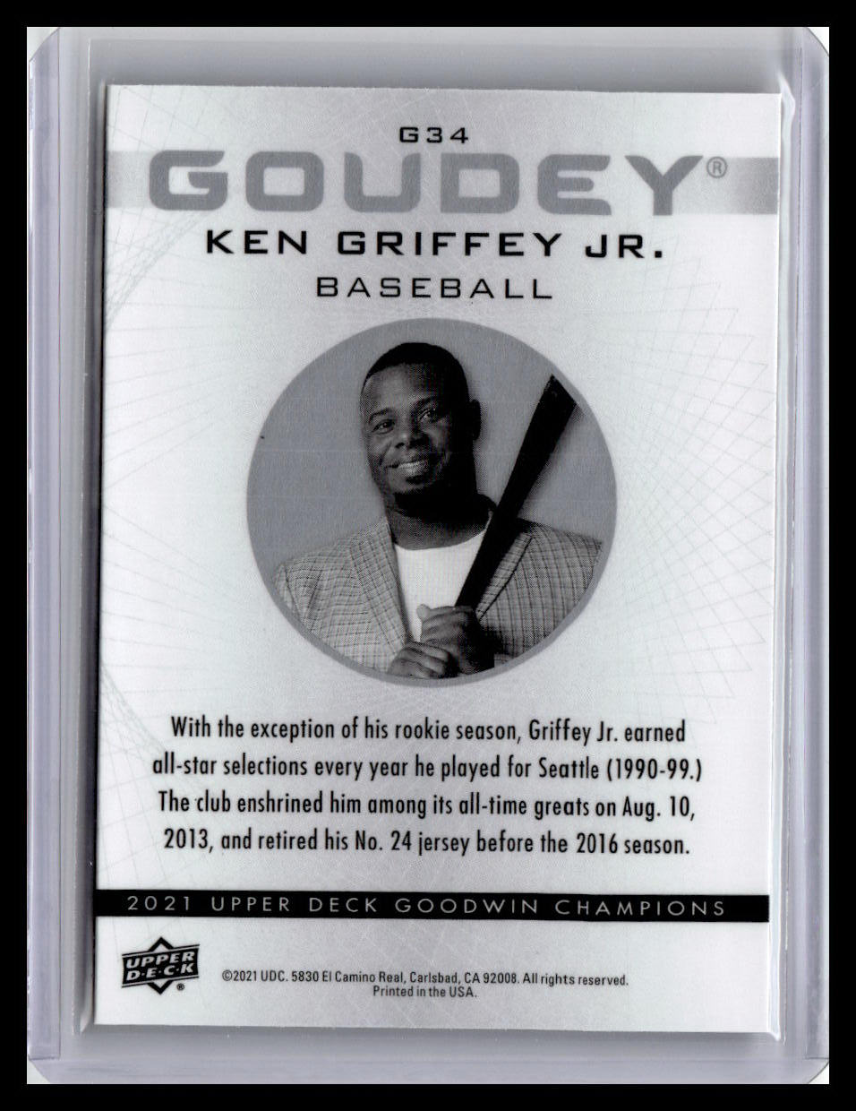 2021 Goodwin Champions Ken Griffey Jr. Goudey Platinum Chrome #G34