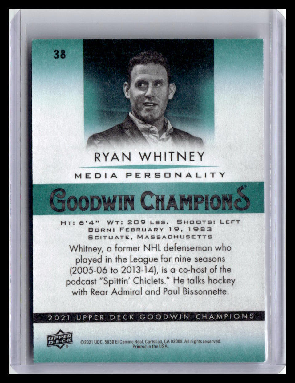 2021 Goodwin Champions Ryan Whitney #38