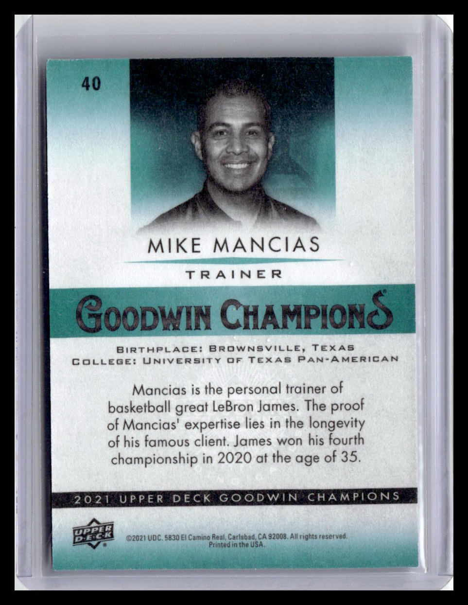 2021 Goodwin Champions Mike Mancias #40