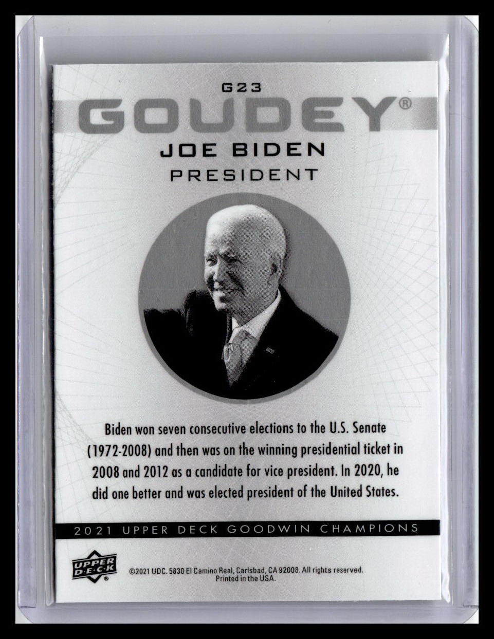 2021 Goodwin Champions Joe Biden Goudey Platinum  #G23