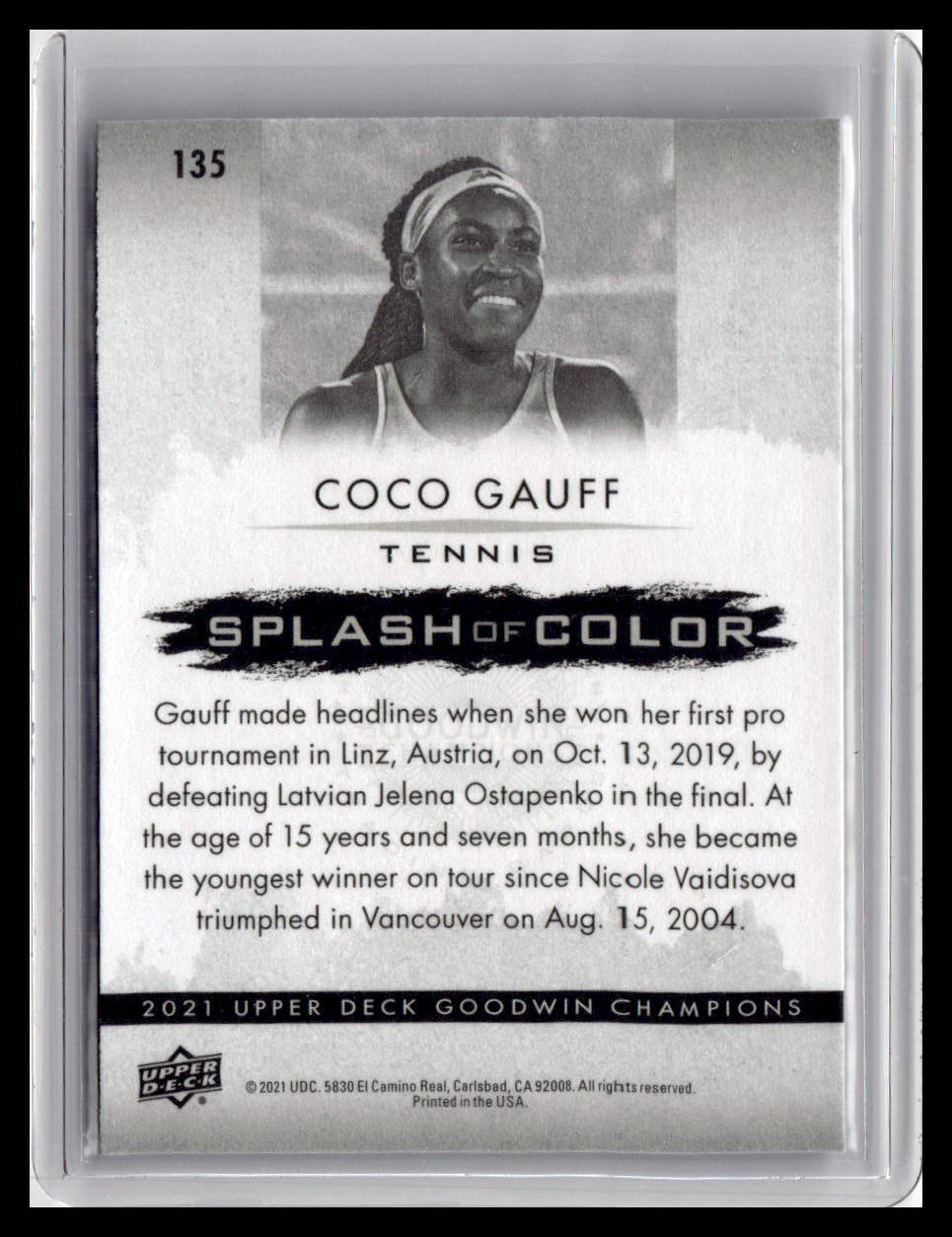 2021 Goodwin Champions Coco Gauff Splash Of Color #135