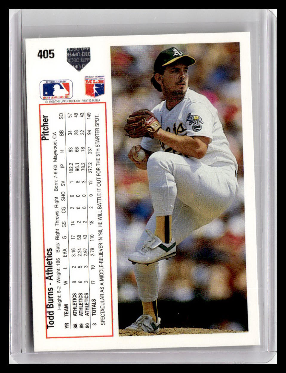 1991 Upper Deck Todd Burns #404