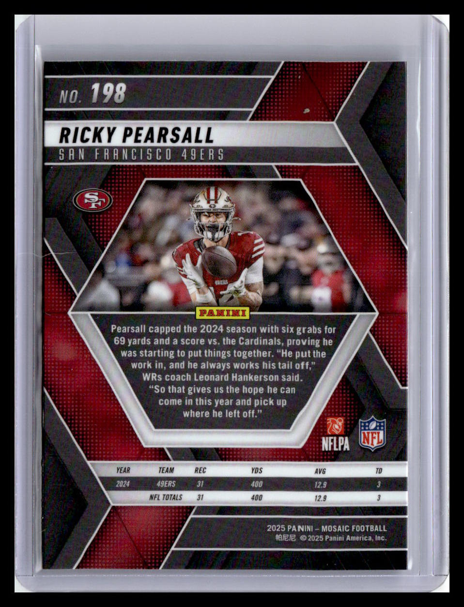 2025 Panini Mosaic Ricky Pearsall #198