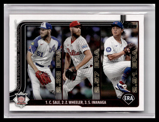 2025 Topps #272 National League ERA Leaders - Sale / Wheeler / Imanaga