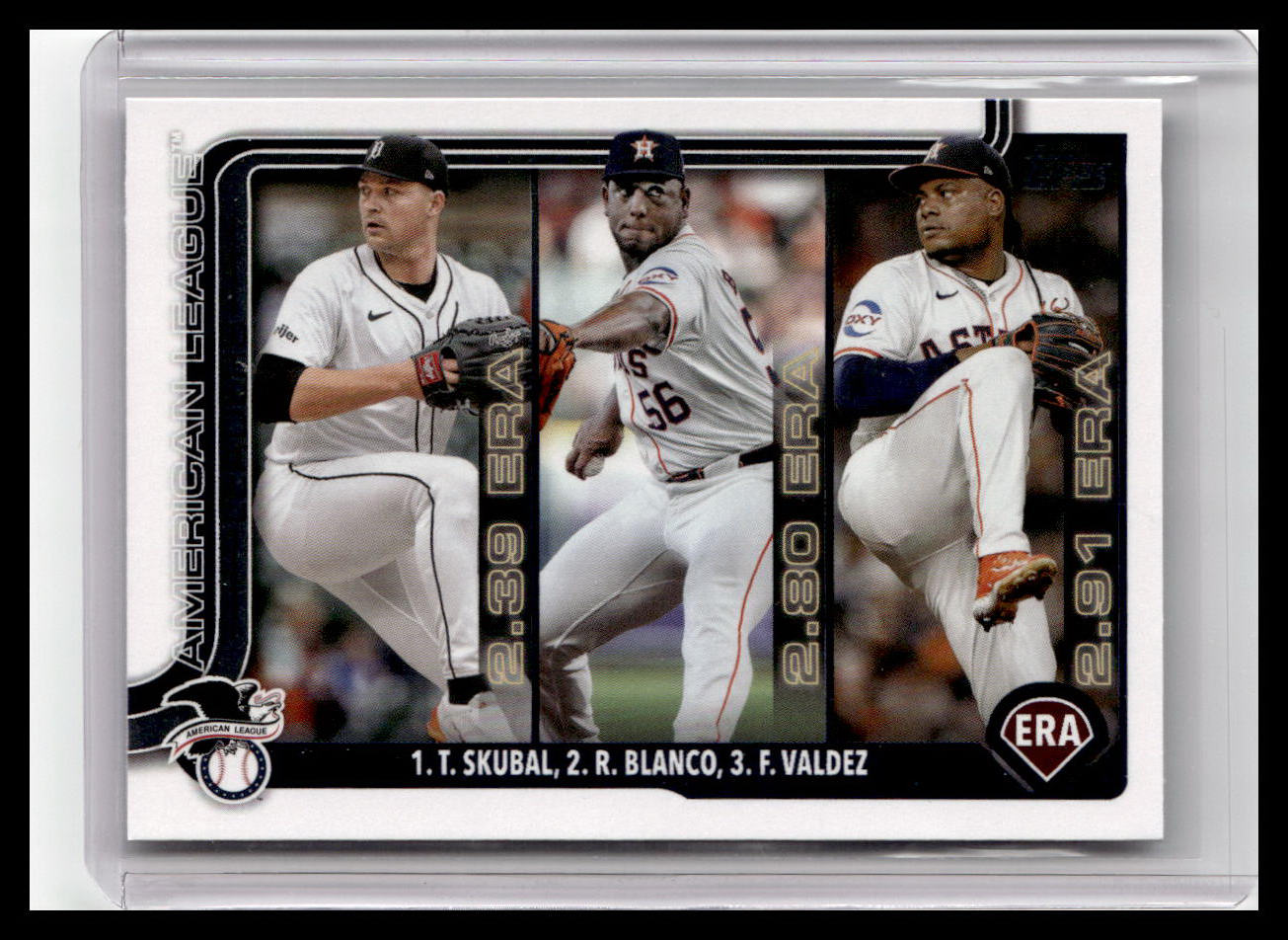 2025 Topps #5 American League ERA Leaders - Skubal / Blanco / Valdez