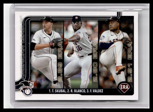 2025 Topps #5 American League ERA Leaders - Skubal / Blanco / Valdez